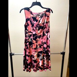 Pink and black floral dress. Size 10